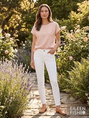 Eileen Fisher White Skinny Jeans